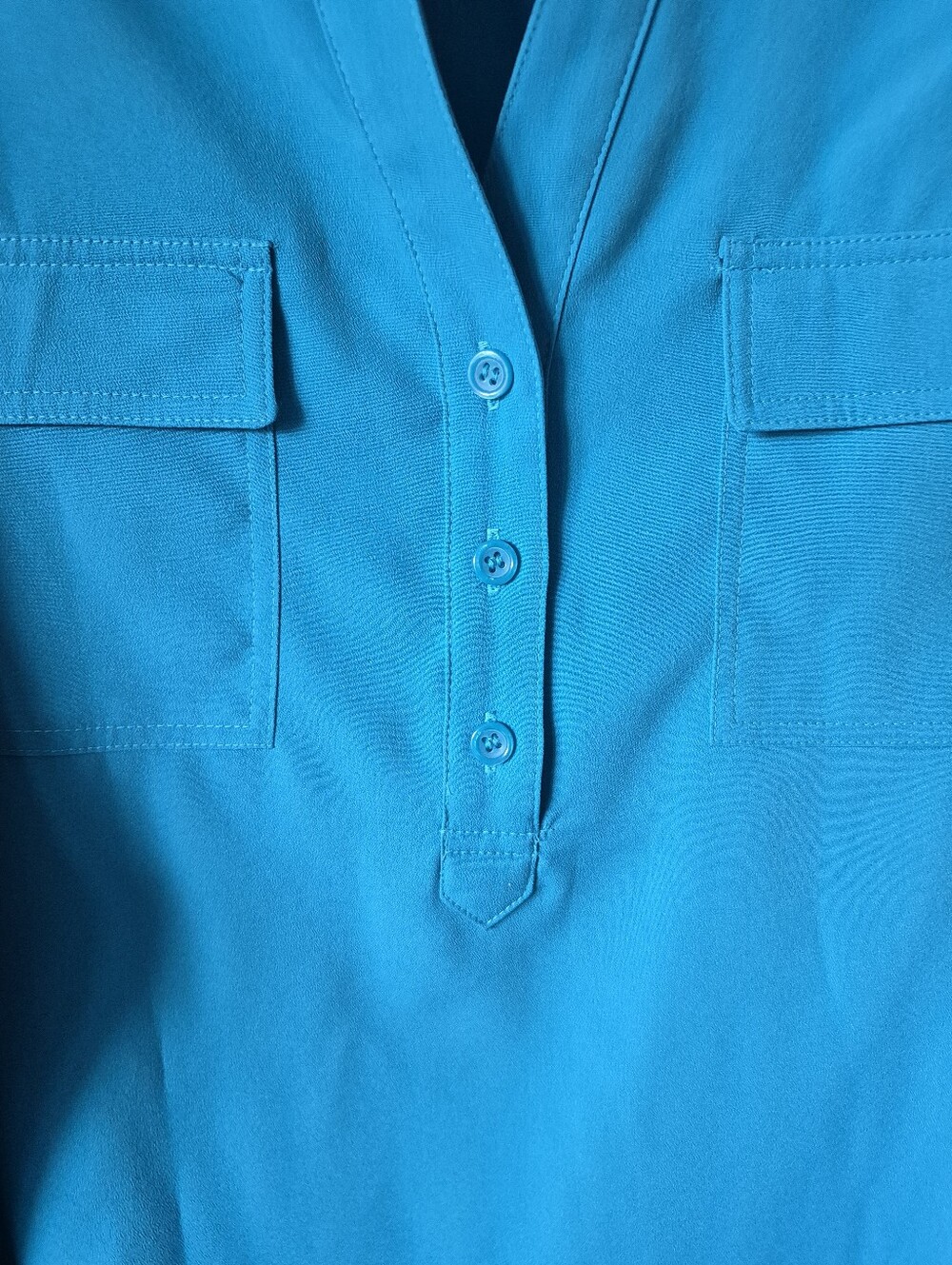 JM Collection Teal Long-Sleeve Utility Tunic Blouse - Women’s Size 12 - Picture 4 of 6